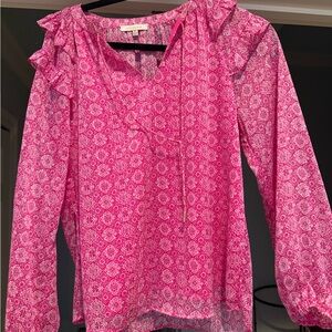 Skies Are Blue Pink Floral Blouse